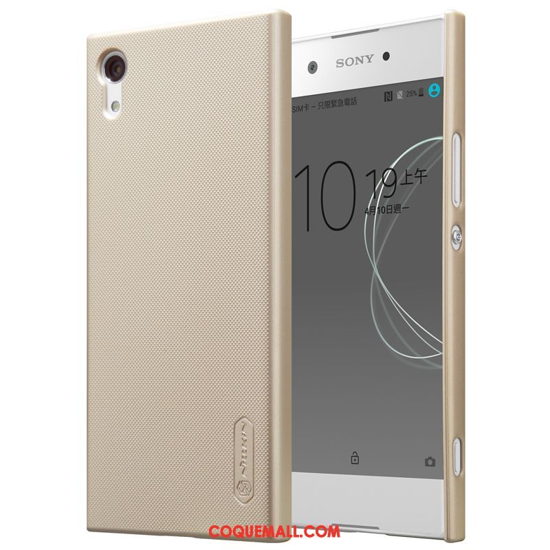 Étui Sony Xperia Xa1 Or Légère Protection, Coque Sony Xperia Xa1 Délavé En Daim Difficile