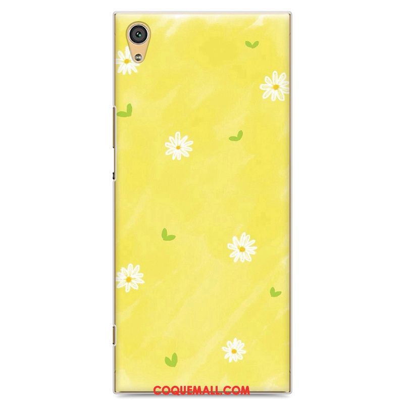 Étui Sony Xperia Xa1 Téléphone Portable Créatif Vintage, Coque Sony Xperia Xa1 Jaune Peinture