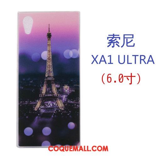 Étui Sony Xperia Xa1 Ultra Créatif Fluide Doux Violet, Coque Sony Xperia Xa1 Ultra Dessin Animé Téléphone Portable