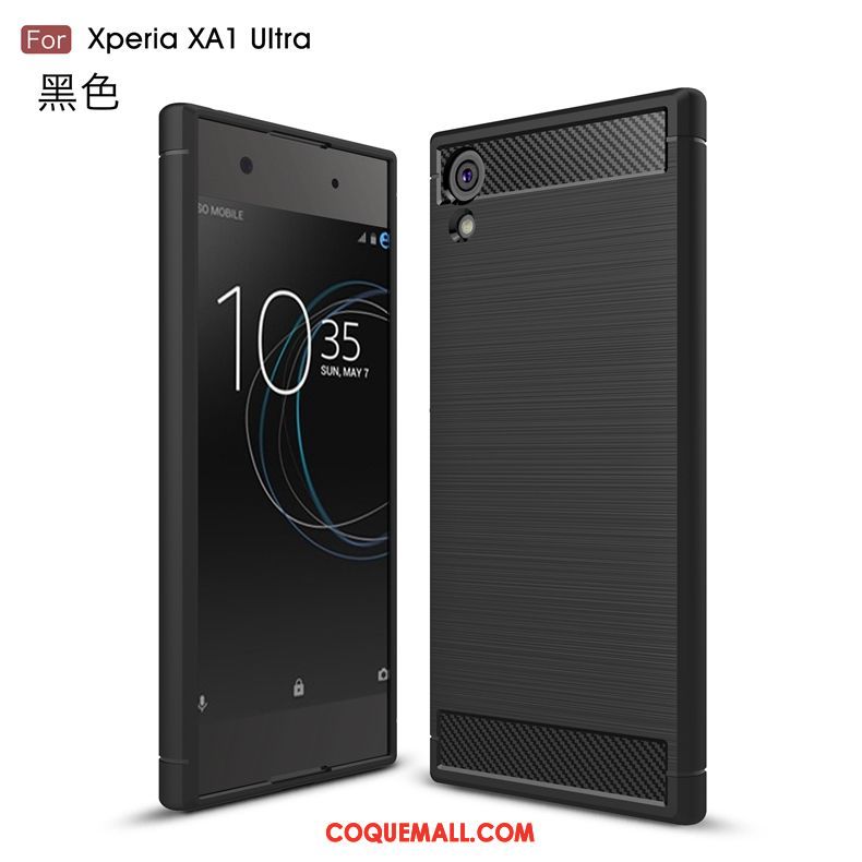 Étui Sony Xperia Xa1 Ultra Fibre Téléphone Portable Fluide Doux, Coque Sony Xperia Xa1 Ultra Tout Compris Noir