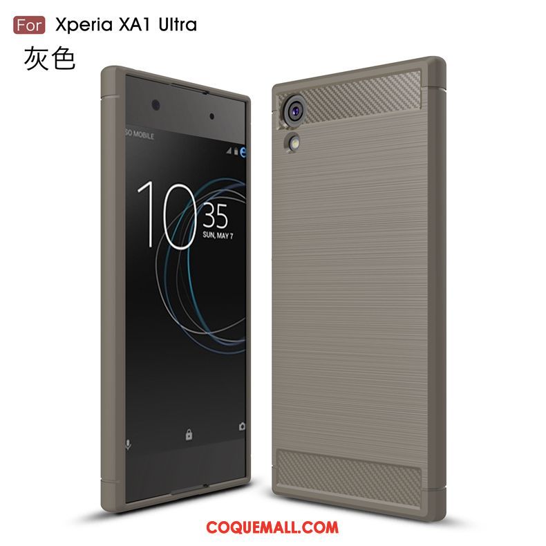 Étui Sony Xperia Xa1 Ultra Fibre Téléphone Portable Fluide Doux, Coque Sony Xperia Xa1 Ultra Tout Compris Noir