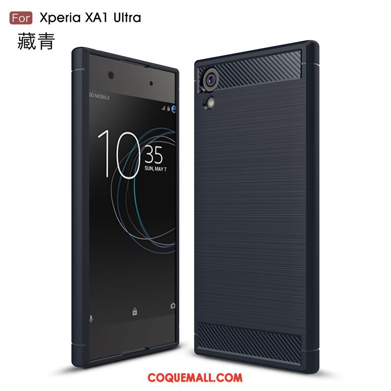 Étui Sony Xperia Xa1 Ultra Fibre Téléphone Portable Fluide Doux, Coque Sony Xperia Xa1 Ultra Tout Compris Noir