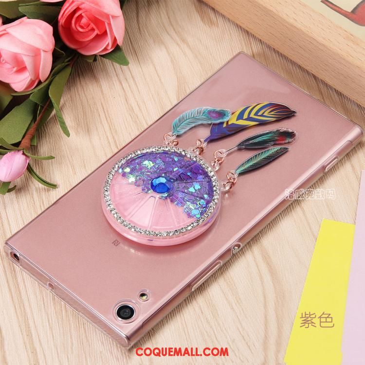 Étui Sony Xperia Xa1 Ultra Fluide Doux Protection Transparent, Coque Sony Xperia Xa1 Ultra Mesh Rose