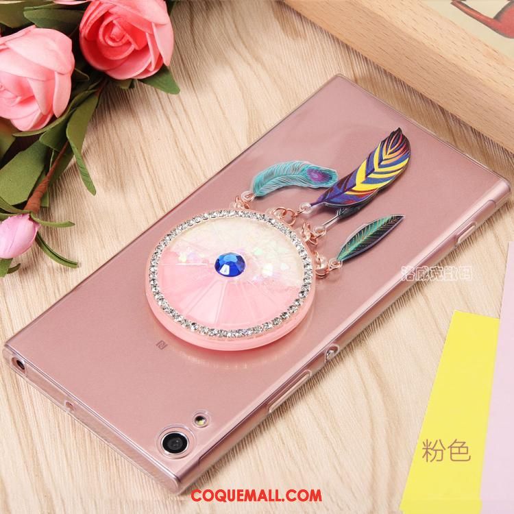 Étui Sony Xperia Xa1 Ultra Fluide Doux Protection Transparent, Coque Sony Xperia Xa1 Ultra Mesh Rose