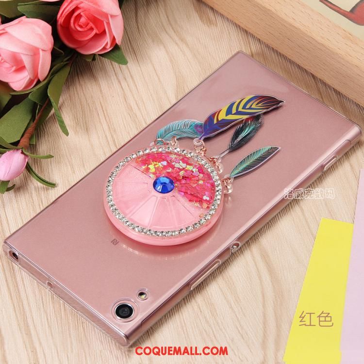 Étui Sony Xperia Xa1 Ultra Fluide Doux Protection Transparent, Coque Sony Xperia Xa1 Ultra Mesh Rose