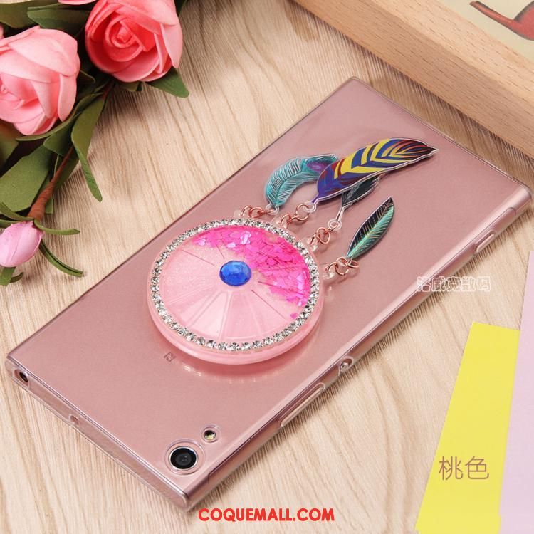 Étui Sony Xperia Xa1 Ultra Fluide Doux Protection Transparent, Coque Sony Xperia Xa1 Ultra Mesh Rose