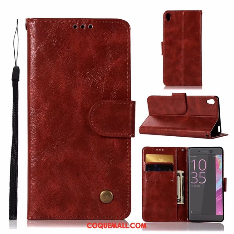 Étui Sony Xperia Xa1 Ultra Vintage Téléphone Portable Protection, Coque Sony Xperia Xa1 Ultra Rouge Incassable