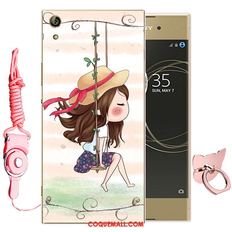 Étui Sony Xperia Xa1 Vert Silicone Fluide Doux, Coque Sony Xperia Xa1 Téléphone Portable Dessin Animé