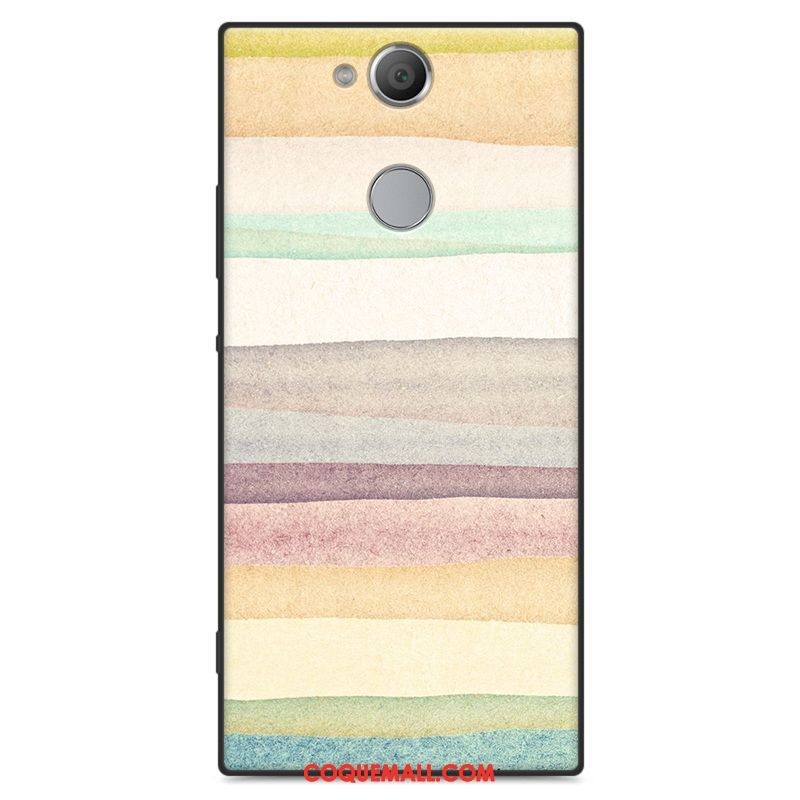 Étui Sony Xperia Xa2 Charmant Protection Bleu, Coque Sony Xperia Xa2 Dessin Animé Délavé En Daim