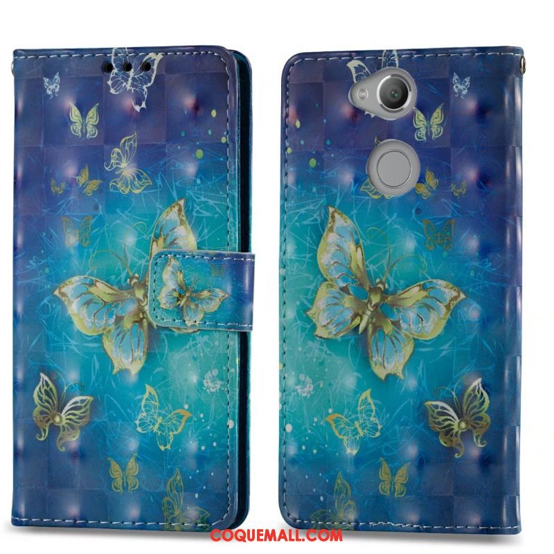 Étui Sony Xperia Xa2 Coque En Silicone Fluide Doux Téléphone Portable, Coque Sony Xperia Xa2 Étui En Cuir Bleu