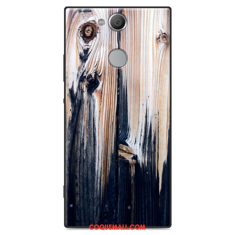 Étui Sony Xperia Xa2 Plus Bois Fluide Doux Protection, Coque Sony Xperia Xa2 Plus Simple Créatif Braun