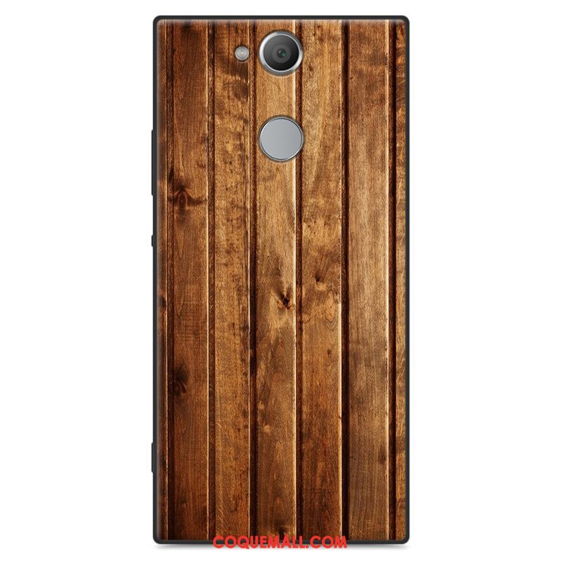 Étui Sony Xperia Xa2 Plus Bois Fluide Doux Protection, Coque Sony Xperia Xa2 Plus Simple Créatif Braun