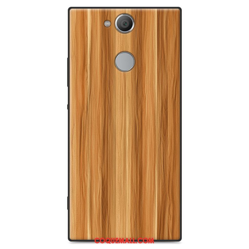 Étui Sony Xperia Xa2 Plus Bois Fluide Doux Protection, Coque Sony Xperia Xa2 Plus Simple Créatif Braun