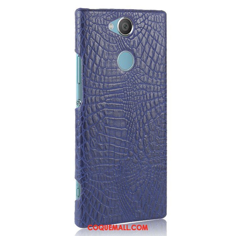 Étui Sony Xperia Xa2 Plus Téléphone Portable Légères Protection, Coque Sony Xperia Xa2 Plus Bleu Crocodile Modèle