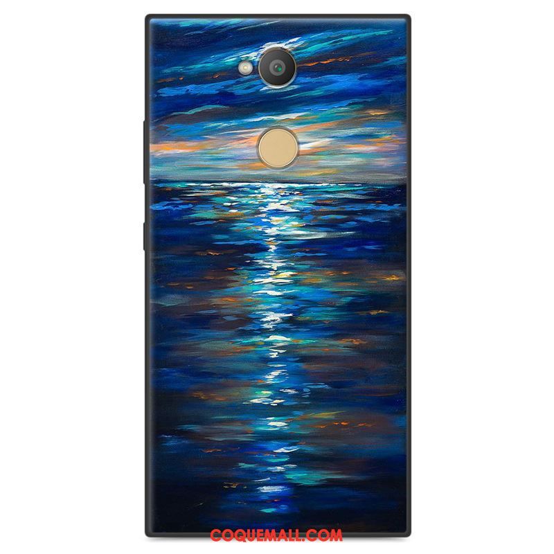 Étui Sony Xperia Xa2 Plus Téléphone Portable Silicone Incassable, Coque Sony Xperia Xa2 Plus Protection Bleu Marin