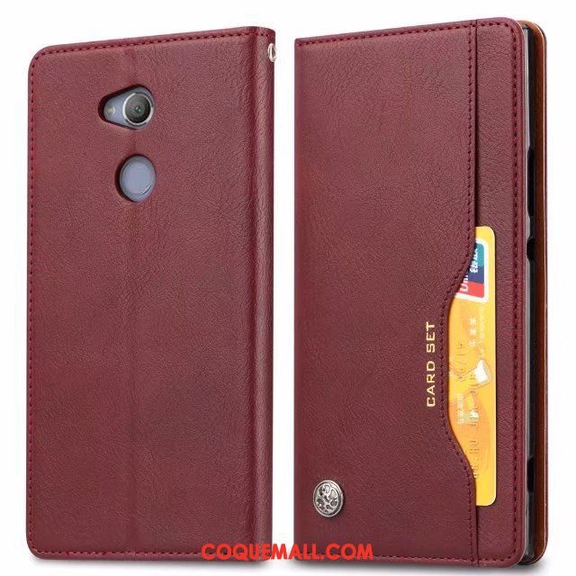 Étui Sony Xperia Xa2 Plus Étui En Cuir Business Noir, Coque Sony Xperia Xa2 Plus Protection Téléphone Portable