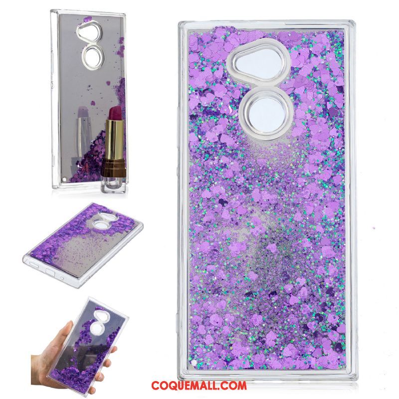 Étui Sony Xperia Xa2 Ultra Rose Miroir Quicksand, Coque Sony Xperia Xa2 Ultra Téléphone Portable Violet