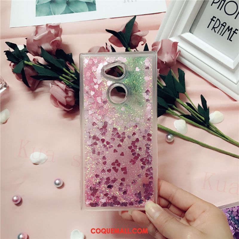 Étui Sony Xperia Xa2 Violet Tendance Quicksand, Coque Sony Xperia Xa2 Silicone Incassable