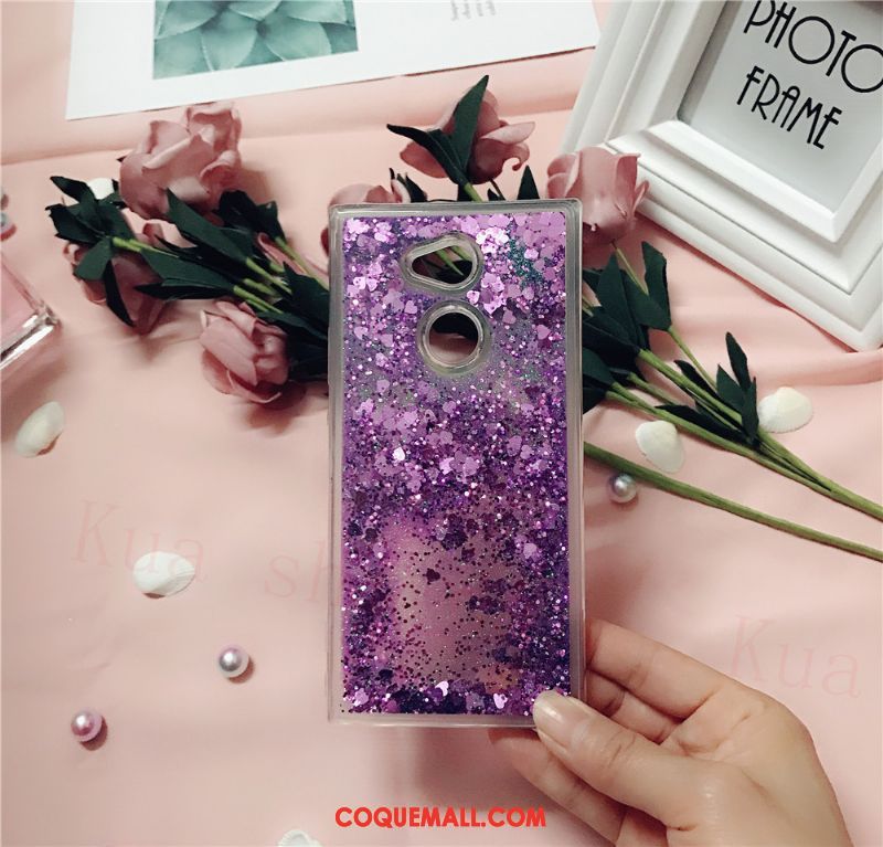 Étui Sony Xperia Xa2 Violet Tendance Quicksand, Coque Sony Xperia Xa2 Silicone Incassable