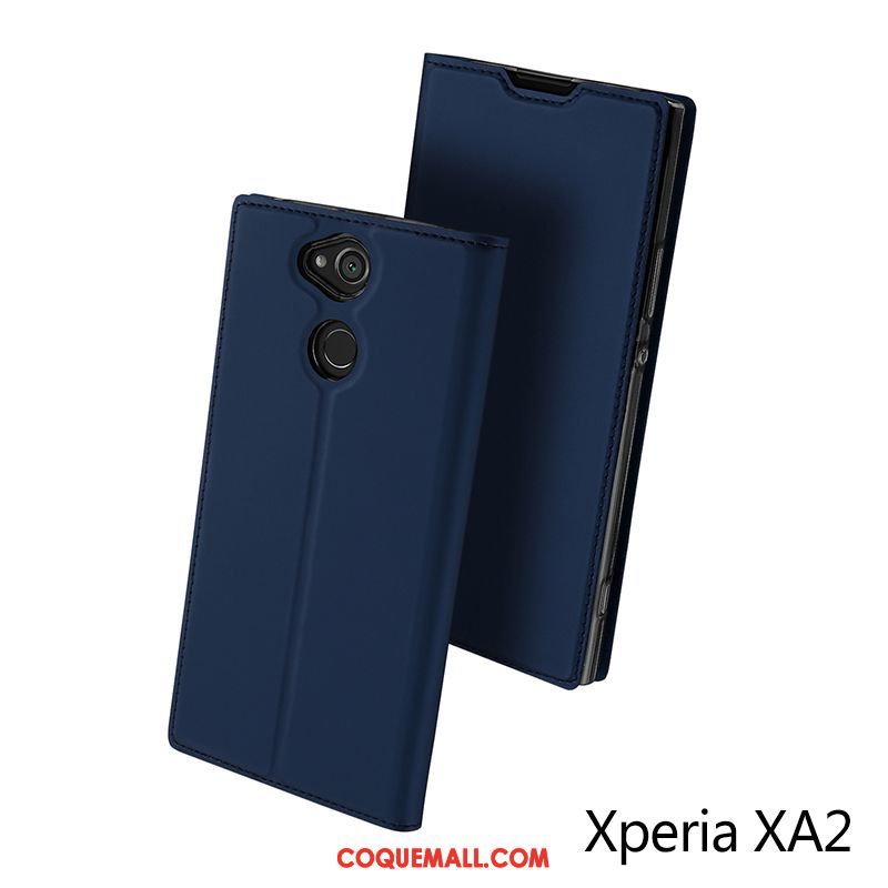 Étui Sony Xperia Xa2 Étui En Cuir Carte Tout Compris, Coque Sony Xperia Xa2 Incassable Noir