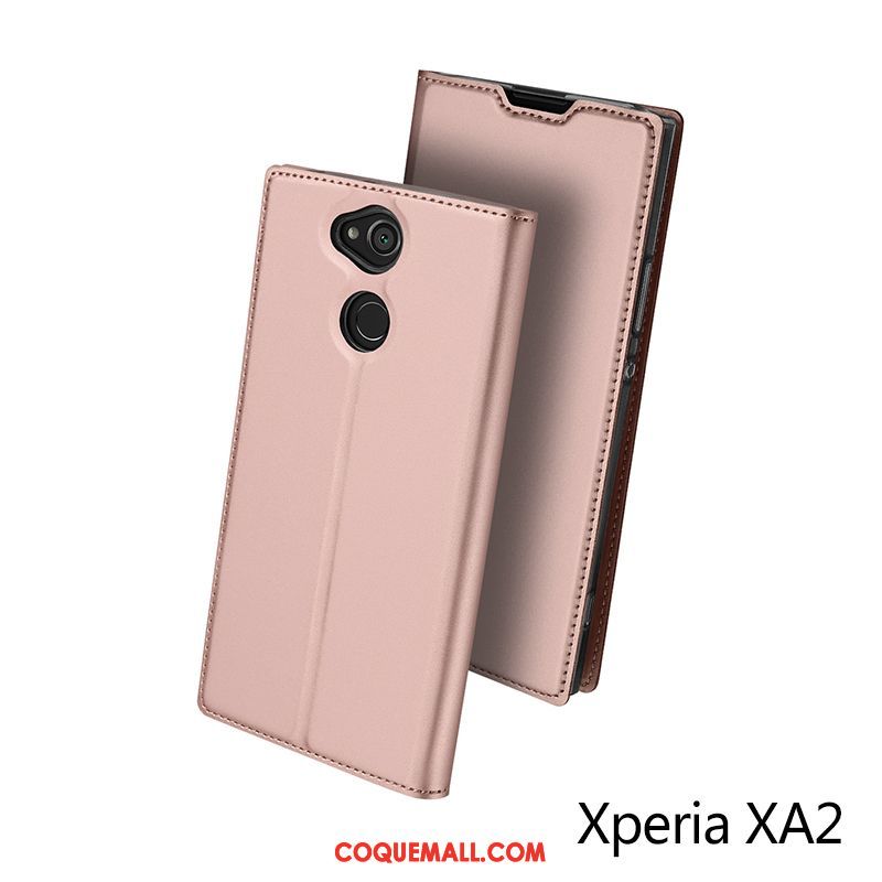 Étui Sony Xperia Xa2 Étui En Cuir Carte Tout Compris, Coque Sony Xperia Xa2 Incassable Noir