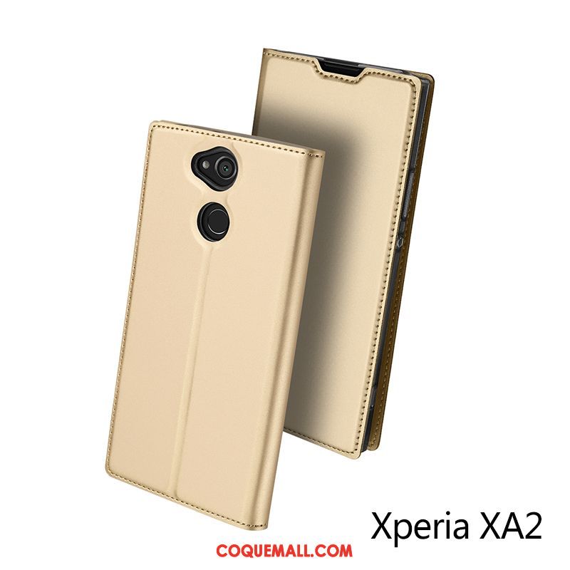 Étui Sony Xperia Xa2 Étui En Cuir Carte Tout Compris, Coque Sony Xperia Xa2 Incassable Noir