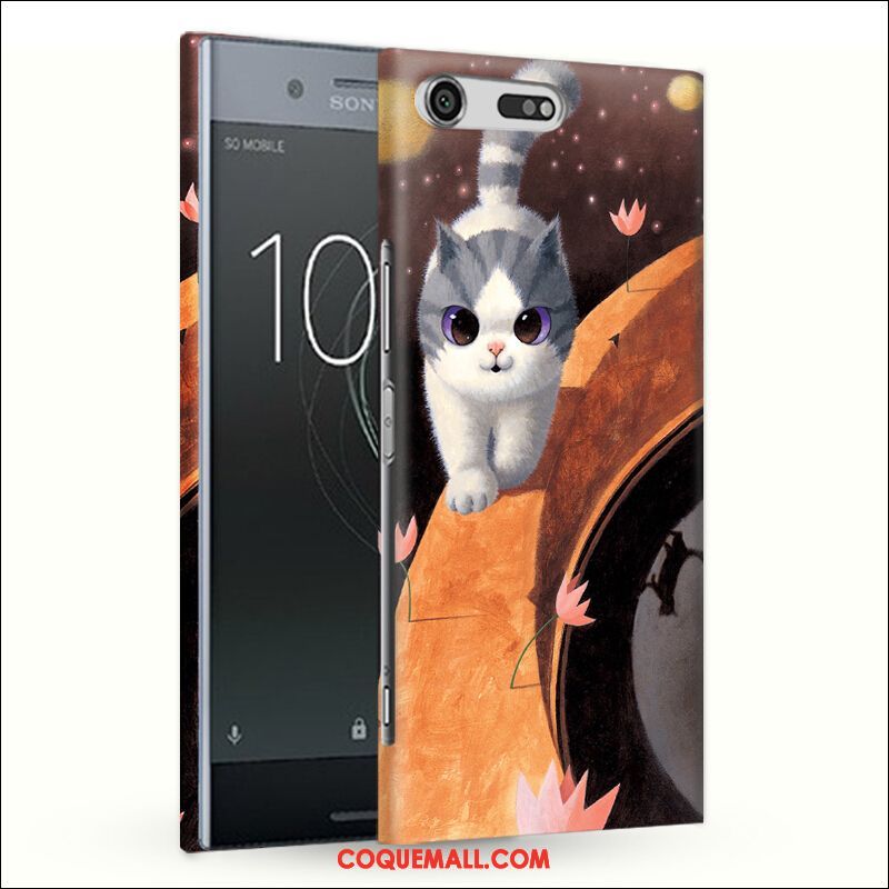 Étui Sony Xperia Xz Premium Chat Noir Soie, Coque Sony Xperia Xz Premium Téléphone Portable Dessin Animé