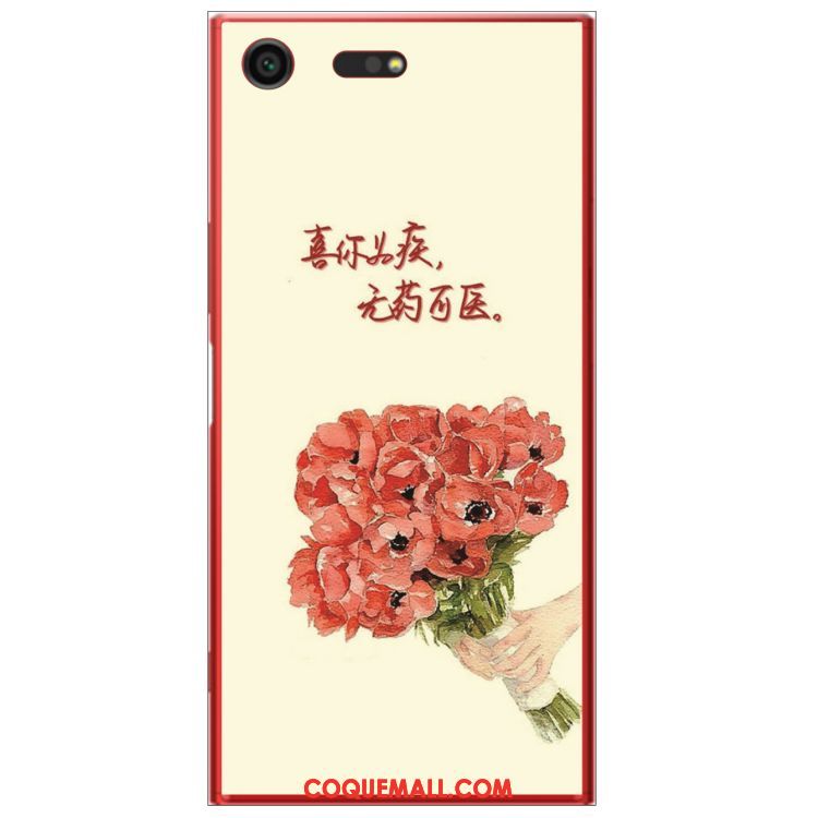 Étui Sony Xperia Xz Premium Frais Petit Téléphone Portable, Coque Sony Xperia Xz Premium Style Chinois Rouge