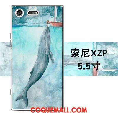 Étui Sony Xperia Xz Premium Silicone Gaufrage Incassable, Coque Sony Xperia Xz Premium Bleu Protection