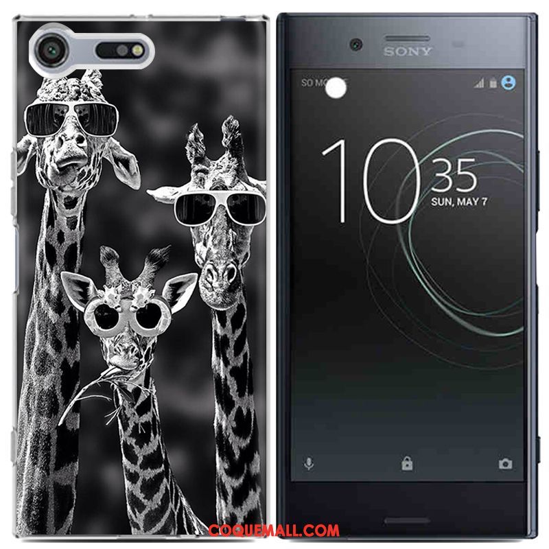 Étui Sony Xperia Xz Premium Téléphone Portable Peinture Noir, Coque Sony Xperia Xz Premium Créatif Coque En Silicone Beige