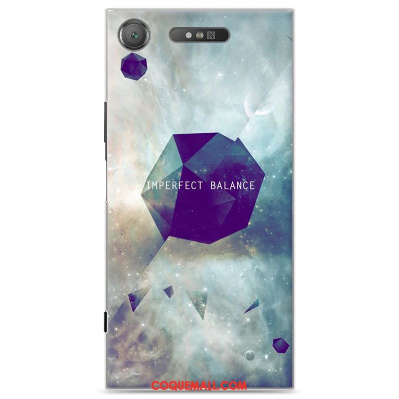 Étui Sony Xperia Xz1 Bleu Téléphone Portable Créatif, Coque Sony Xperia Xz1 Personnalité Protection