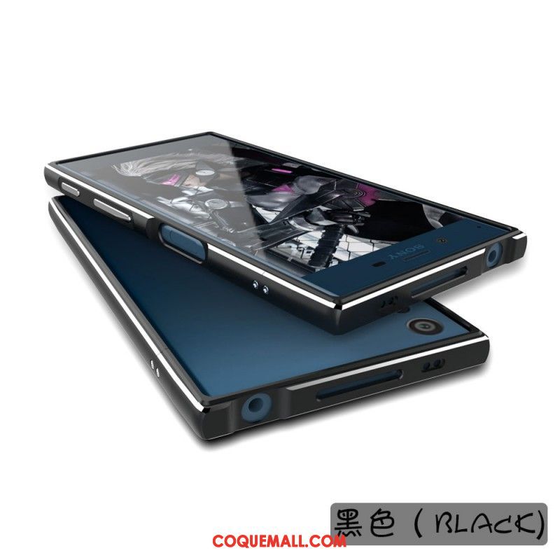 Étui Sony Xperia Xz1 Compact Protection Bicolore Métal, Coque Sony Xperia Xz1 Compact Noir Téléphone Portable