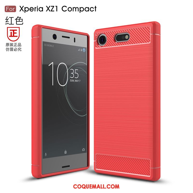 Étui Sony Xperia Xz1 Compact Simple Silicone Noir, Coque Sony Xperia Xz1 Compact Tout Compris Soie