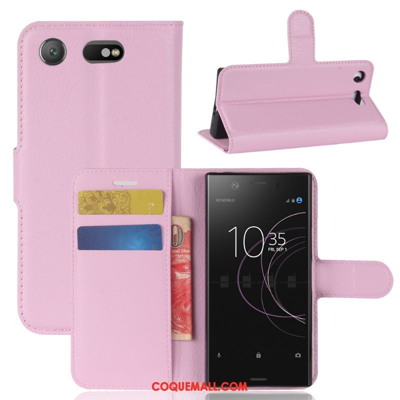 Étui Sony Xperia Xz1 Compact Téléphone Portable Carte Étui En Cuir, Coque Sony Xperia Xz1 Compact Tout Compris Support Braun