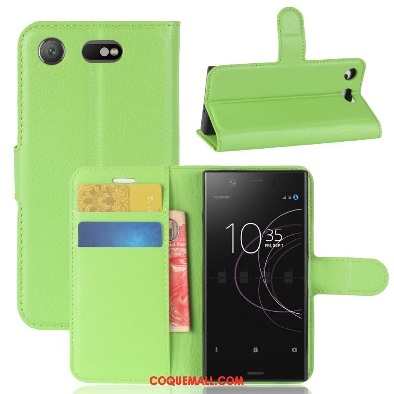 Étui Sony Xperia Xz1 Compact Téléphone Portable Carte Étui En Cuir, Coque Sony Xperia Xz1 Compact Tout Compris Support Braun