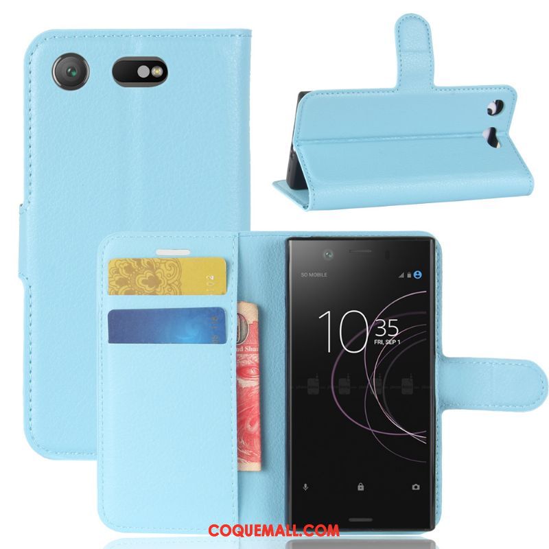 Étui Sony Xperia Xz1 Compact Téléphone Portable Carte Étui En Cuir, Coque Sony Xperia Xz1 Compact Tout Compris Support Braun