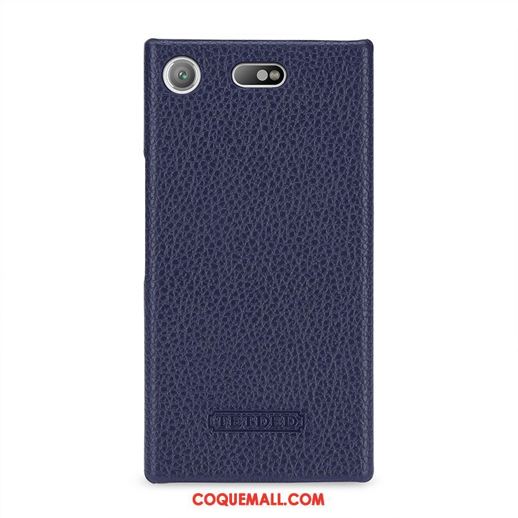 Étui Sony Xperia Xz1 Compact Étui En Cuir Cuir Véritable Litchi, Coque Sony Xperia Xz1 Compact Téléphone Portable Modèle Fleurie