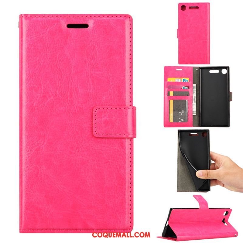 Étui Sony Xperia Xz1 Compact Étui En Cuir Protection Incassable, Coque Sony Xperia Xz1 Compact Téléphone Portable Braun