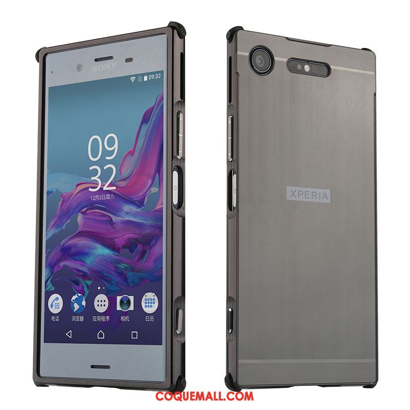 Étui Sony Xperia Xz1 Couvercle Arrière Protection Miroir, Coque Sony Xperia Xz1 Téléphone Portable Border