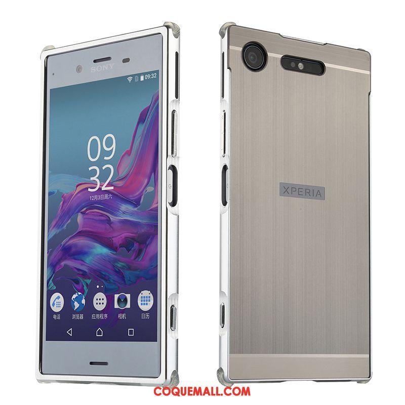 Étui Sony Xperia Xz1 Couvercle Arrière Protection Miroir, Coque Sony Xperia Xz1 Téléphone Portable Border