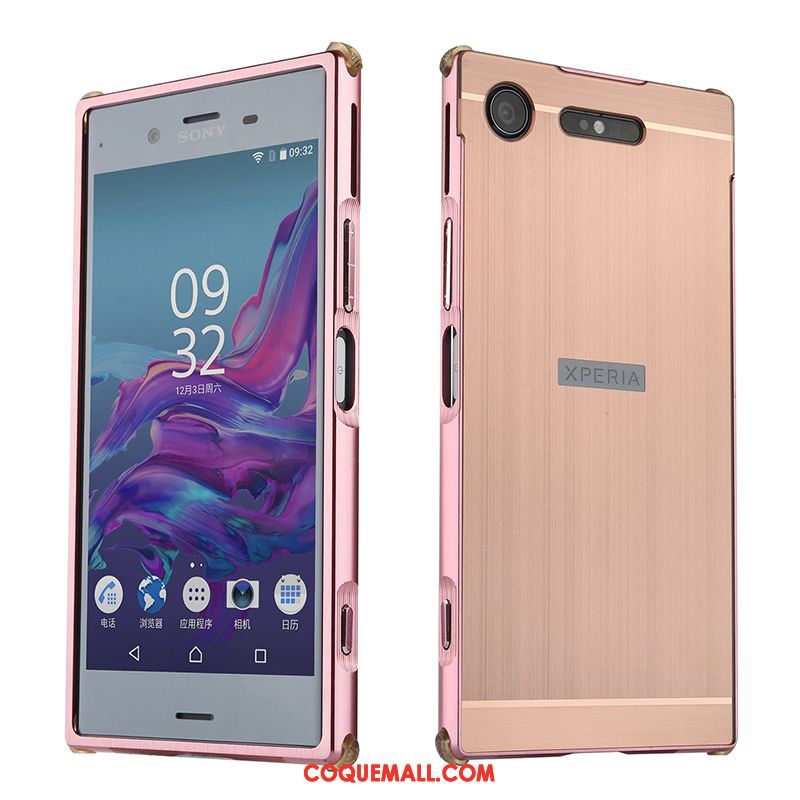 Étui Sony Xperia Xz1 Couvercle Arrière Protection Miroir, Coque Sony Xperia Xz1 Téléphone Portable Border