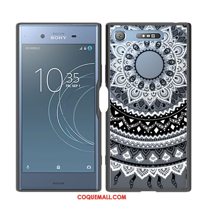 Étui Sony Xperia Xz1 Imprimé Incassable Bleu, Coque Sony Xperia Xz1 Téléphone Portable Border