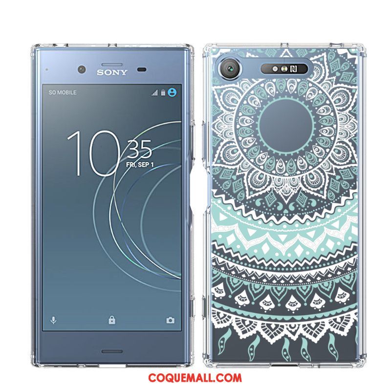 Étui Sony Xperia Xz1 Imprimé Incassable Bleu, Coque Sony Xperia Xz1 Téléphone Portable Border