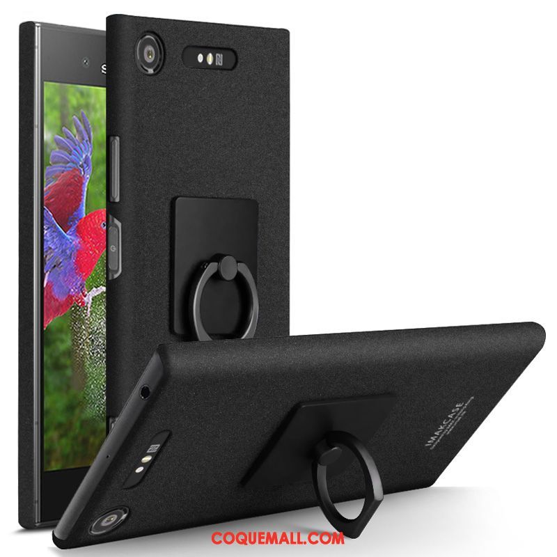 Étui Sony Xperia Xz1 Noir Protection Simple, Coque Sony Xperia Xz1 Délavé En Daim Support