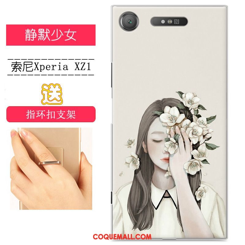 Étui Sony Xperia Xz1 Personnalité Peinture Vert, Coque Sony Xperia Xz1 Tendance Protection