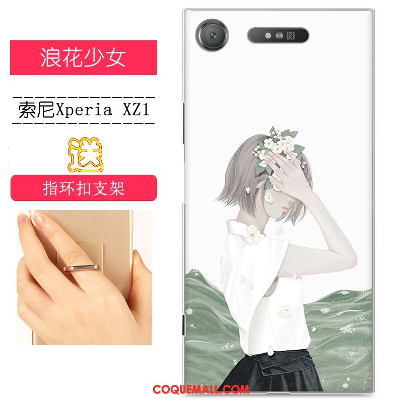 Étui Sony Xperia Xz1 Personnalité Peinture Vert, Coque Sony Xperia Xz1 Tendance Protection