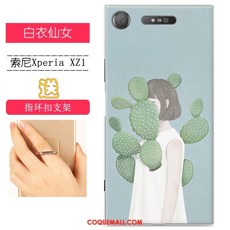 Étui Sony Xperia Xz1 Personnalité Peinture Vert, Coque Sony Xperia Xz1 Tendance Protection