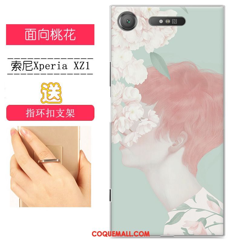 Étui Sony Xperia Xz1 Personnalité Peinture Vert, Coque Sony Xperia Xz1 Tendance Protection