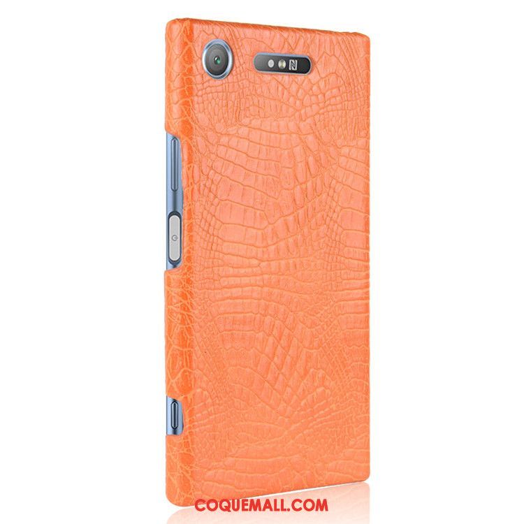 Étui Sony Xperia Xz1 Protection Téléphone Portable Difficile, Coque Sony Xperia Xz1 Crocodile Cuir Braun