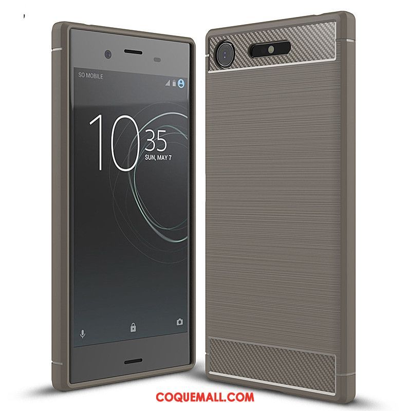 Étui Sony Xperia Xz1 Silicone Bleu Téléphone Portable, Coque Sony Xperia Xz1 Fluide Doux Tout Compris